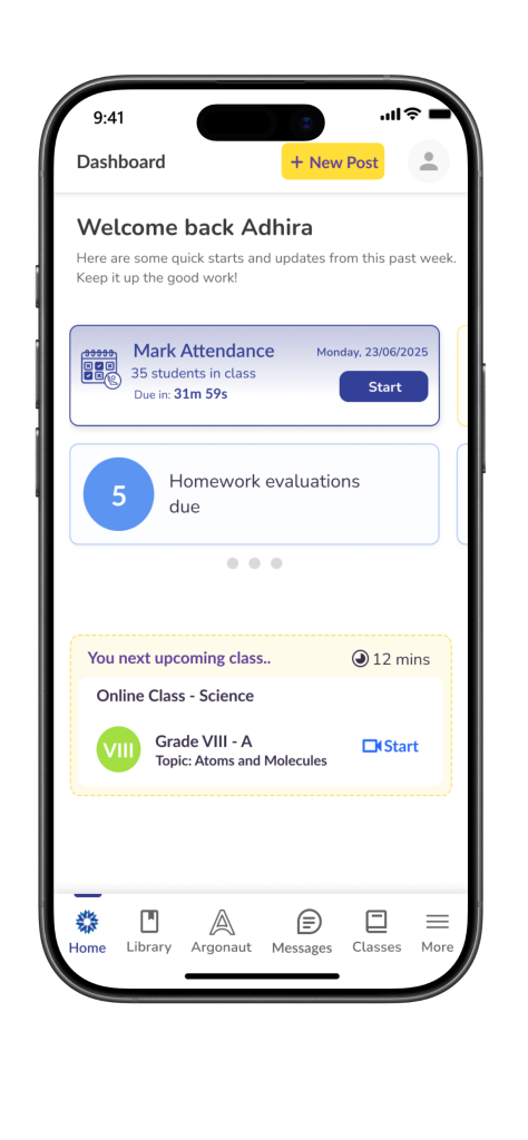 attendance from dashboard