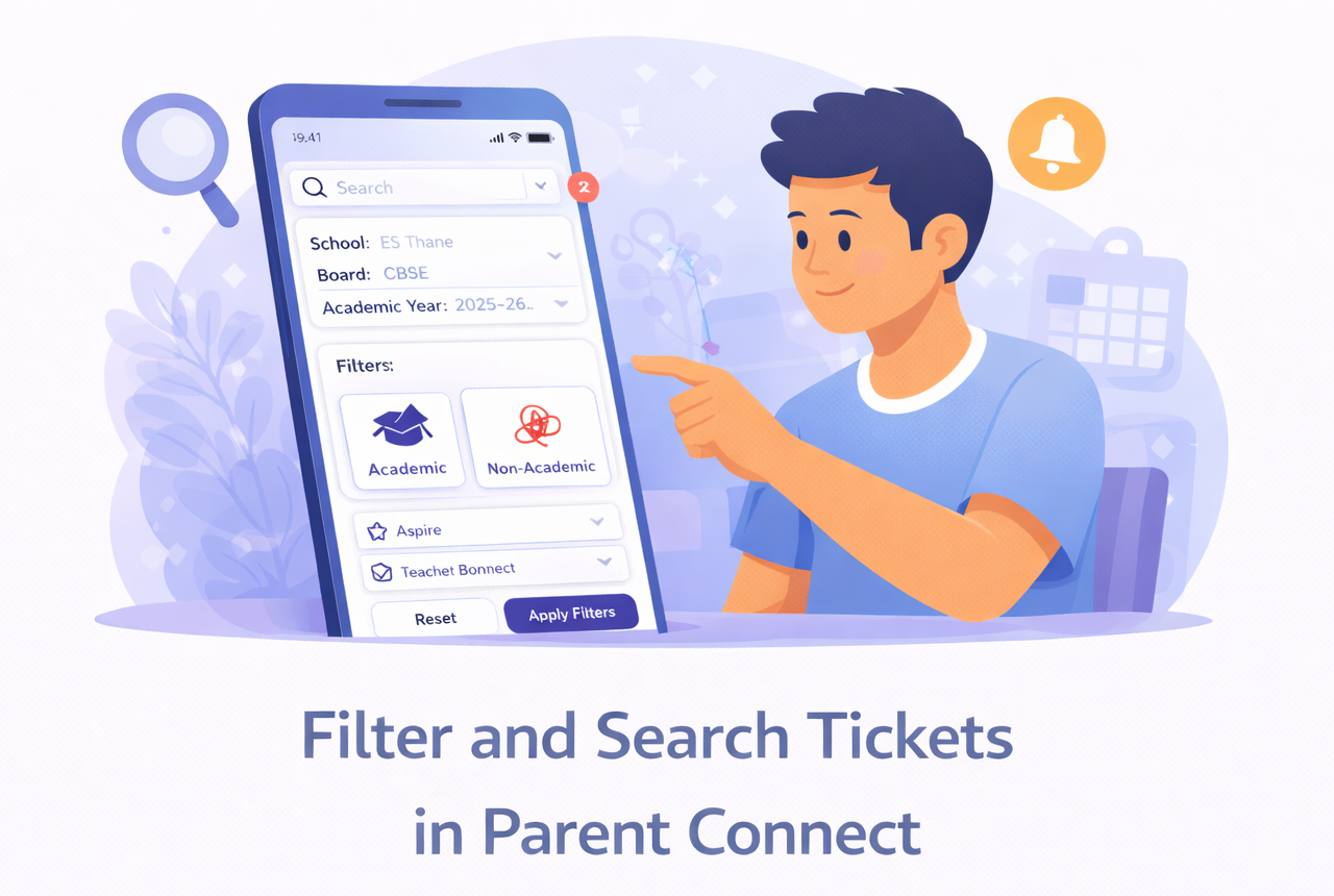 Filter and search tickets in Parent Connect